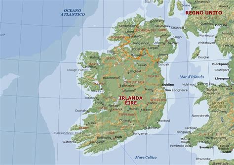 Irlanda Carta Geografica Mappa Irlandese