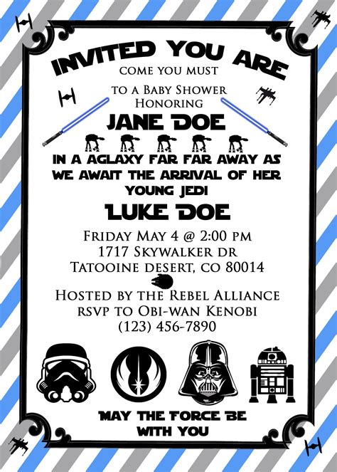 Star Wars Baby Shower Invite So Cute For A Star Wars Themed Baby