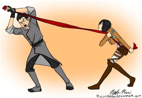 Maybe you would like to learn more about one of these? Red Scarf- Mako and Mikasa by MajinNeda on DeviantArt
