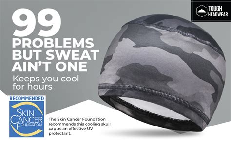 Tough Headwear Sweat Wicking Helmet Liner Cooling Skull Cap For Men