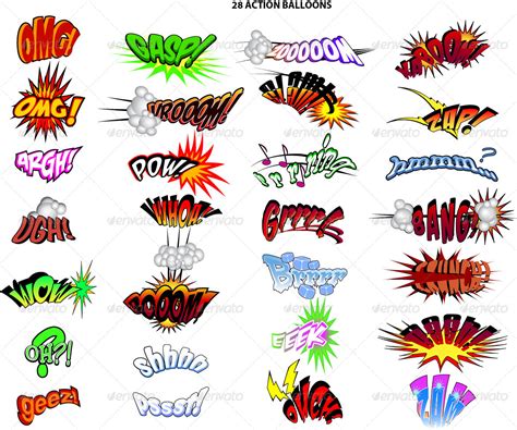 Comic Book Actions Elements Set 1 By Imager2112 Graphicriver