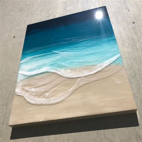 Best 11 Beach Acrylic Mixed Media Painting On Canvas 18×24 Inches By
