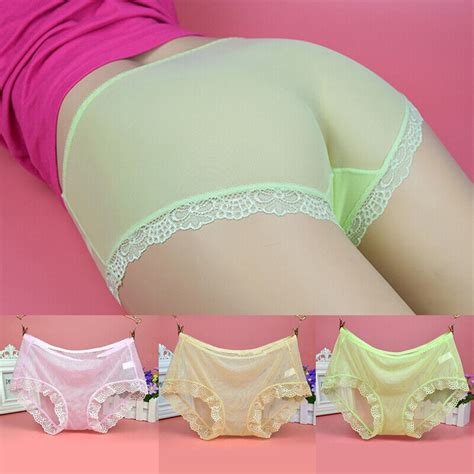 womens sheer panties see through lace mesh knickers underwear briefs lingerie ebay
