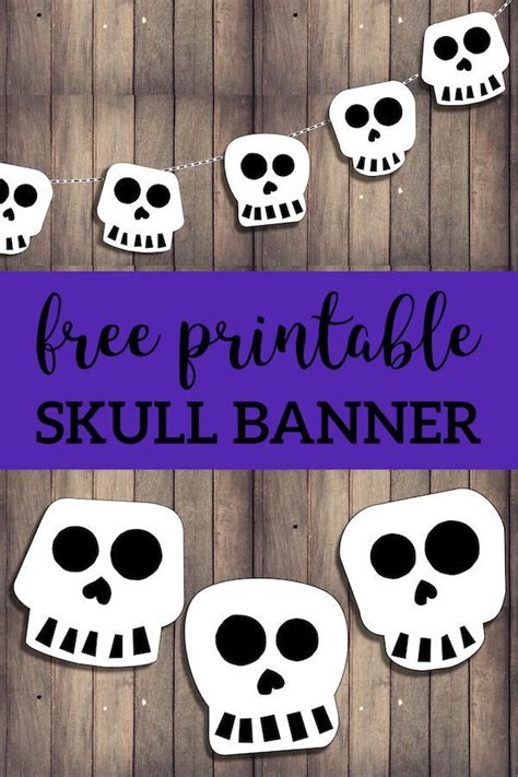 Free Printable Halloween Skull Decoration Banner Paper