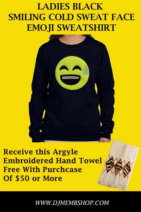 Black Women Smiling Cold Sweat Face Emoji Sweatshirt | Sweatshirts, Emoji sweatshirt, Sweatshirt ...