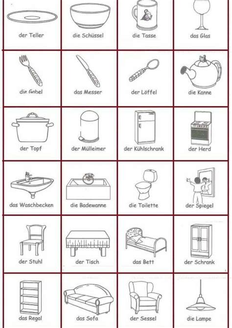 Household Items German Language Learning German Language Learn German