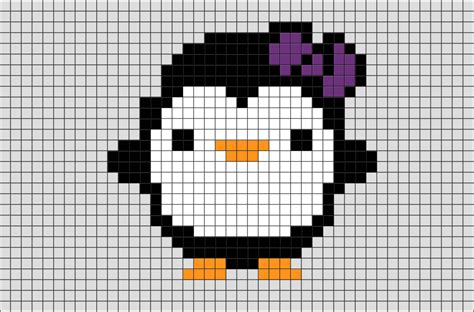 Minecraft easy cute small pixel art. Baby Penguin Pixel Art - BRIK