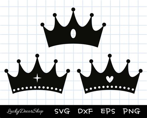 Crown Svg Queen Crown Svg Crown Cut Files Silhouette Etsy