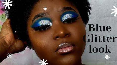 How To Blue Glitter Cut Crease Makeup Tutorial Beginner Friendly