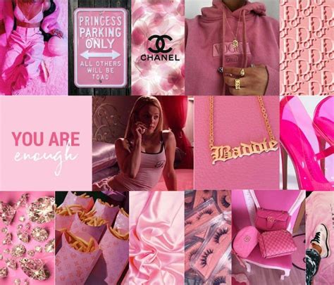 Boujee Pink Aesthetic Wall Collage Kit Digital Download Etsy Mean