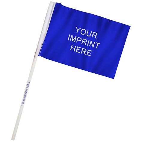 4 X 6 Custom Imprinted Staff Polyester Stick Flags