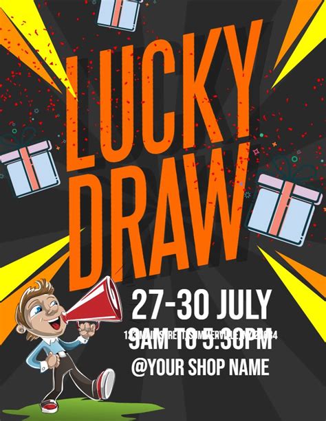 Raffle Lucky Draw Event Flyer Template Design Lucky Draw Ideas