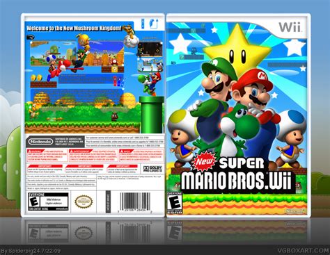 New Super Mario Bros Wii Wii Box Art Cover By Spiderpig24