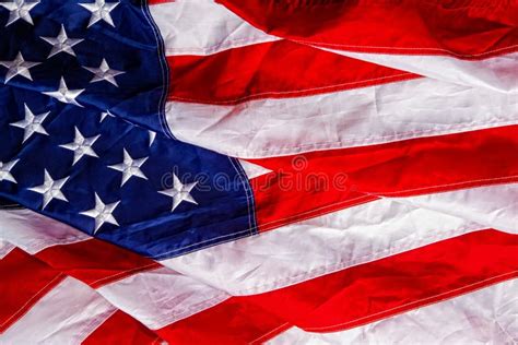 Beautiful Star Striped Flag Waving The State Symbol The United States Of America Close Up Stock