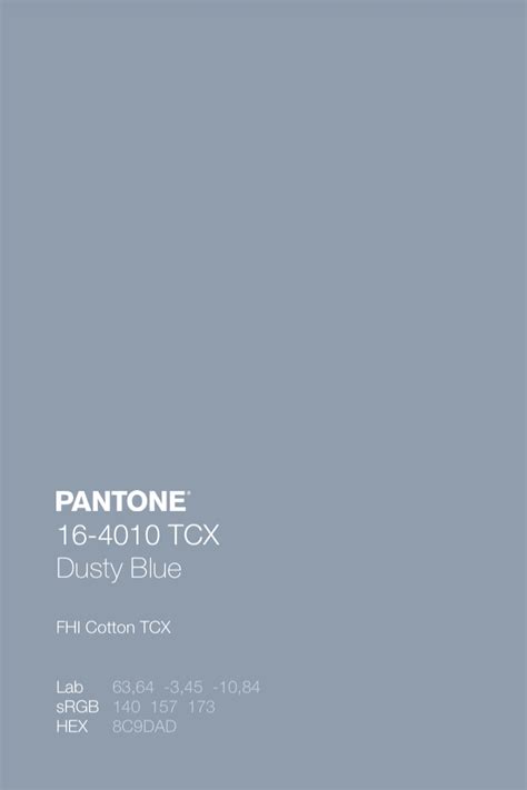 Pantone 16 4010 Tcx Dusty Blue Color Code Lavender Color Code