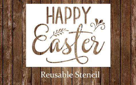 Happy Easter Stencil Easter Sign Stencil Spring Painting Etsy