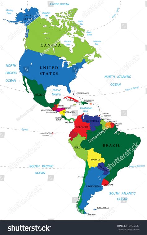 Map Of North And South America With States