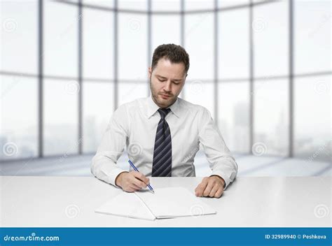 Businessman Writing Stock Photo Image Of Idea Marketing 32989940