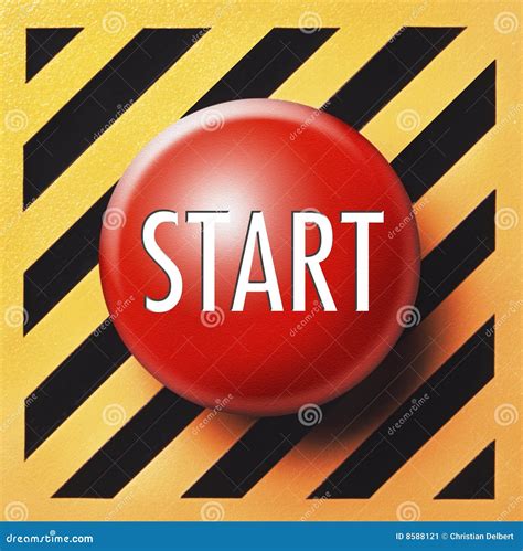 Start Button Stock Image Image Of Press Orange Button 8588121