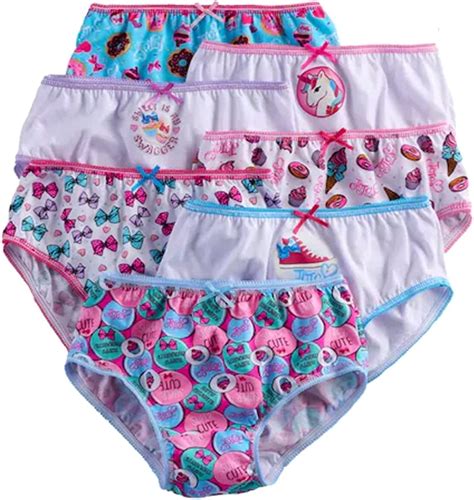 Jojo Siwa Girls 7 Pc Cotton Underwear Brief Panties Size 6 And 8