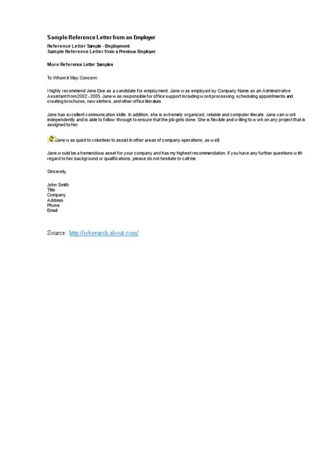 administrative assistant reference letter from an employer templates at