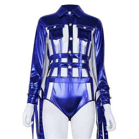Sexy Bar Dance Clothing Clubs Sexy Bodysuit Ds Blue Jazz Dance Costumes