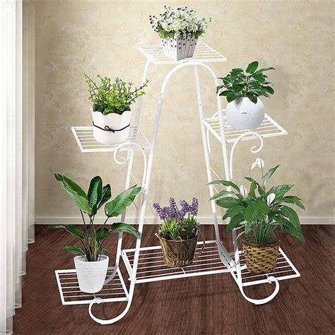 6 Tier Metal Plant Stand Rack Flower Pot Display Holder Shelf Home