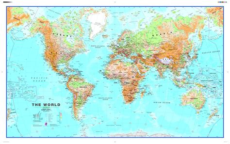 World Global Mapping Political Wall Map Large Encapsu