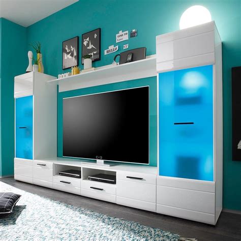 Modern 3 Entertainment Center Wall Unit With 15 Colors Led Lights 65