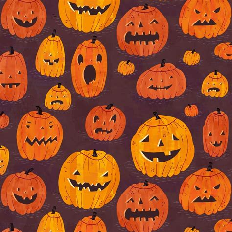 Halloween Pumpkins Pattern Ipad Wallpapers Free Download