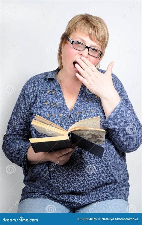 Woman Gape Stock Image Image Of Glasses Book Sleep 28554075