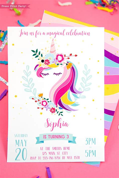 Printable Unicorn Invitations