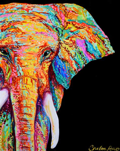 Elephant Artwork Elephant Painting Colorful Elephant Elephant Love