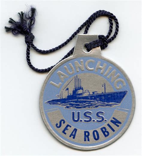 Wwii Submarine Launch Tag For The Uss Sea Robin Ss 407 Flying Tiger