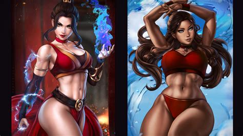 Rule 34 2girls Avatar The Last Airbender Azula Big Belly Big Breasts Blue Eyes Bra Breasts