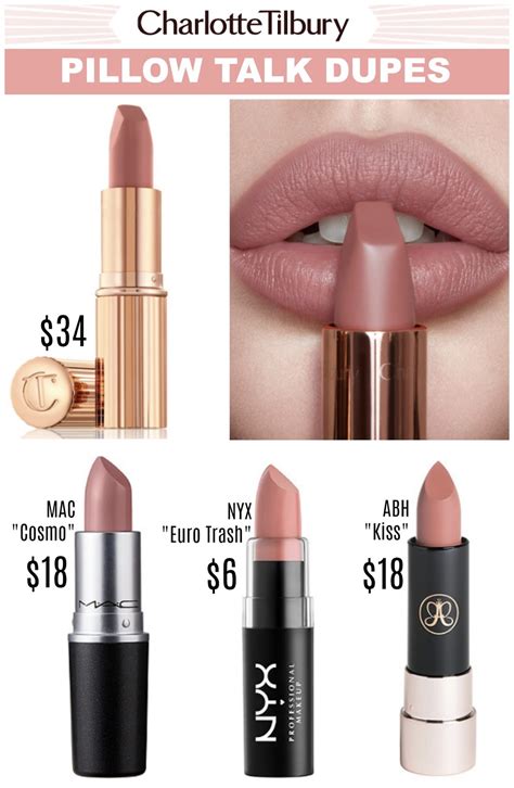 Charlotte Tilbury Pillow Talk Lipstick Dupe Nyx Photos Table And My