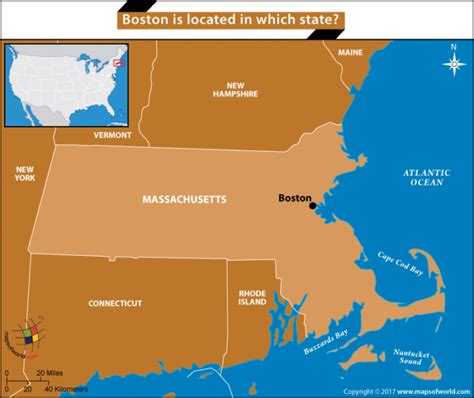 Boston On The Us Map World Map