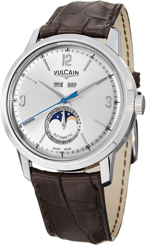 Vulcain Watch 50s Presidents Moonphase Steel Silver 580158327l Watch