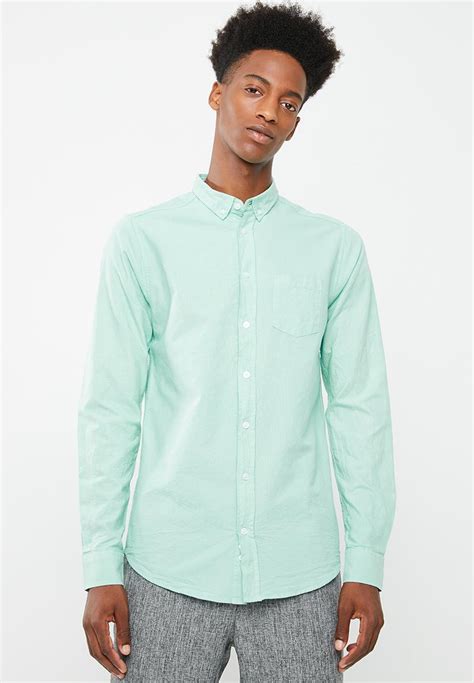 Slim Fit Long Sleeve Oxford Shirt Mint Green Superbalist Shirts