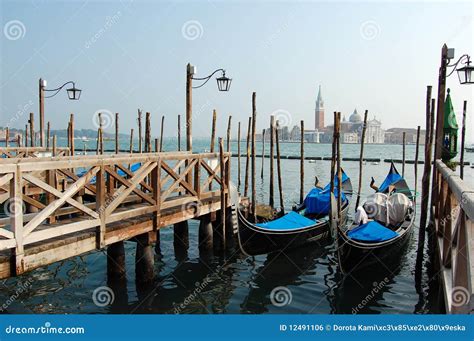 Two Gondolas In Venice Stock Photo Image Of Venice Bridge 12491106