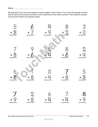 This geometry math worksheet gives your child practice identifying each vertex in various. 9 Best Images of TouchMath Printable Worksheets - Free ...