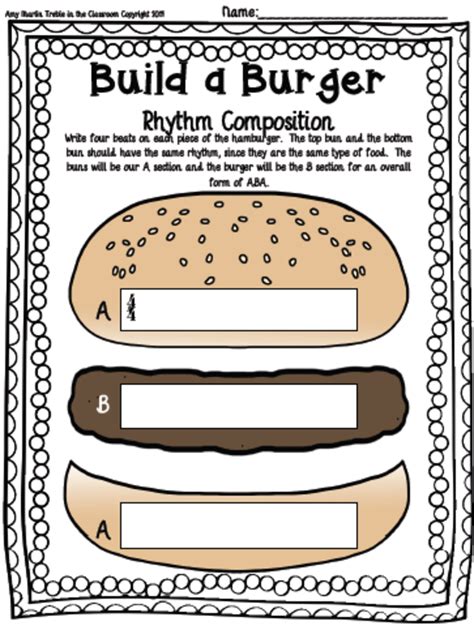 Treble In The Classroom Build A Burger Composition Set Teaching