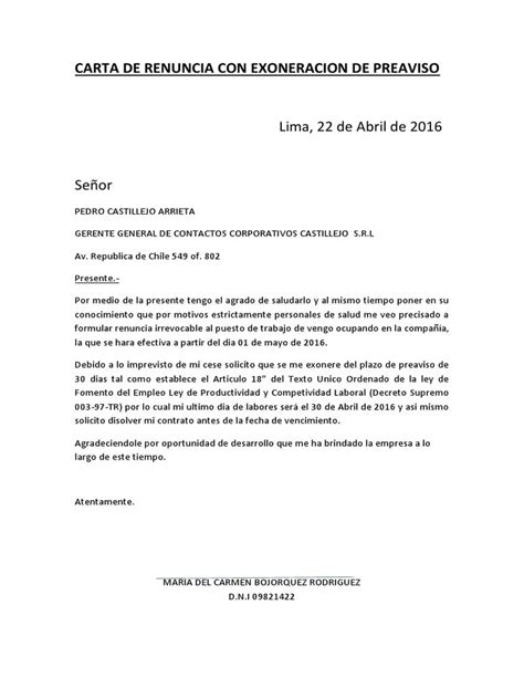 Modelo De Carta De Preaviso De Despido Bolivia Financial Report