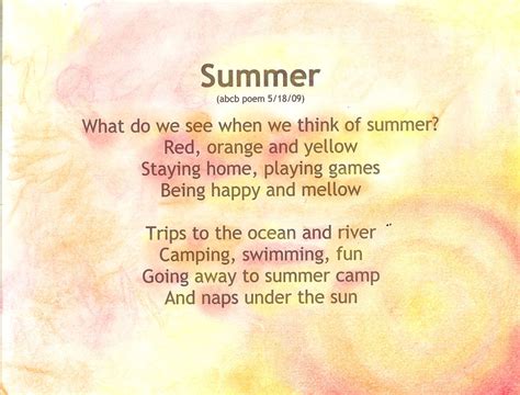 Summer Poem Syrendell Summer Poem Summer Poems Poems For Students