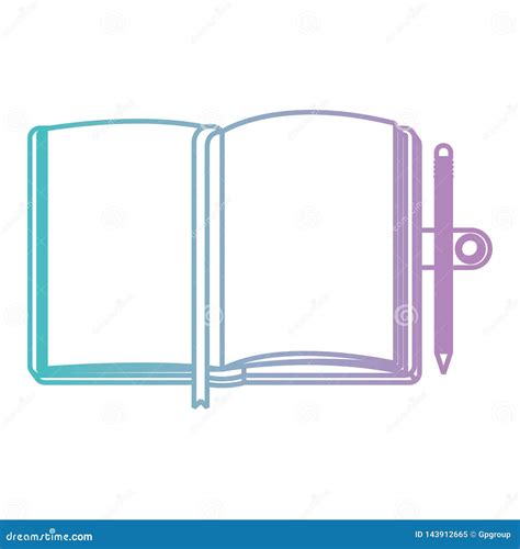 Diary Open With Pencil Stock Vector Illustration Of Studying 143912665