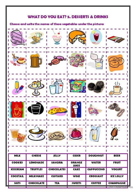 What Do You Eat 5 Desserts  English Esl Worksheets Pdf And Doc