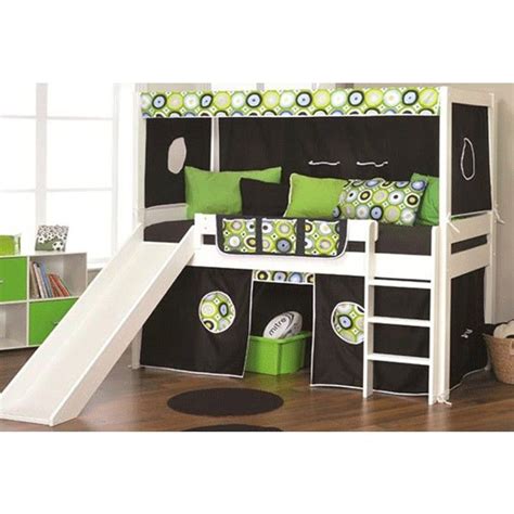 Buy children's mid sleeper beds online! Classic mid sleeper bed with double tents | Kids furniture ...