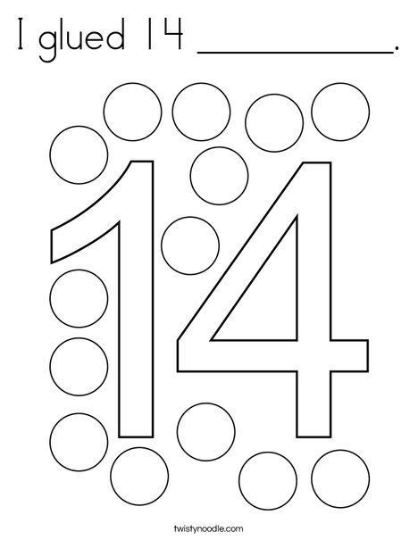 Twisty Noodle Numbers Coloring Pages