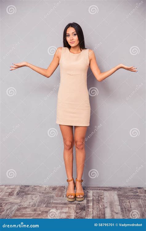 Attractive Woman Shrugging Shoulders Stock Image Image Of Face