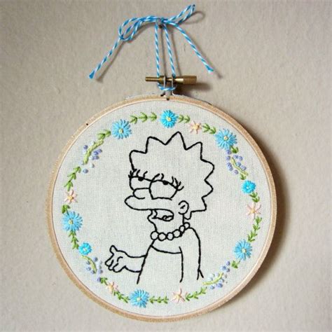 Lisa Simpson Hand Embroidery With Freehand By Moonrisewhims Hand